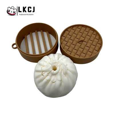 Realistic 3D Printed Bun (Baozi) Stress Relief Toy with Steamer - Eco-Friendly PLA