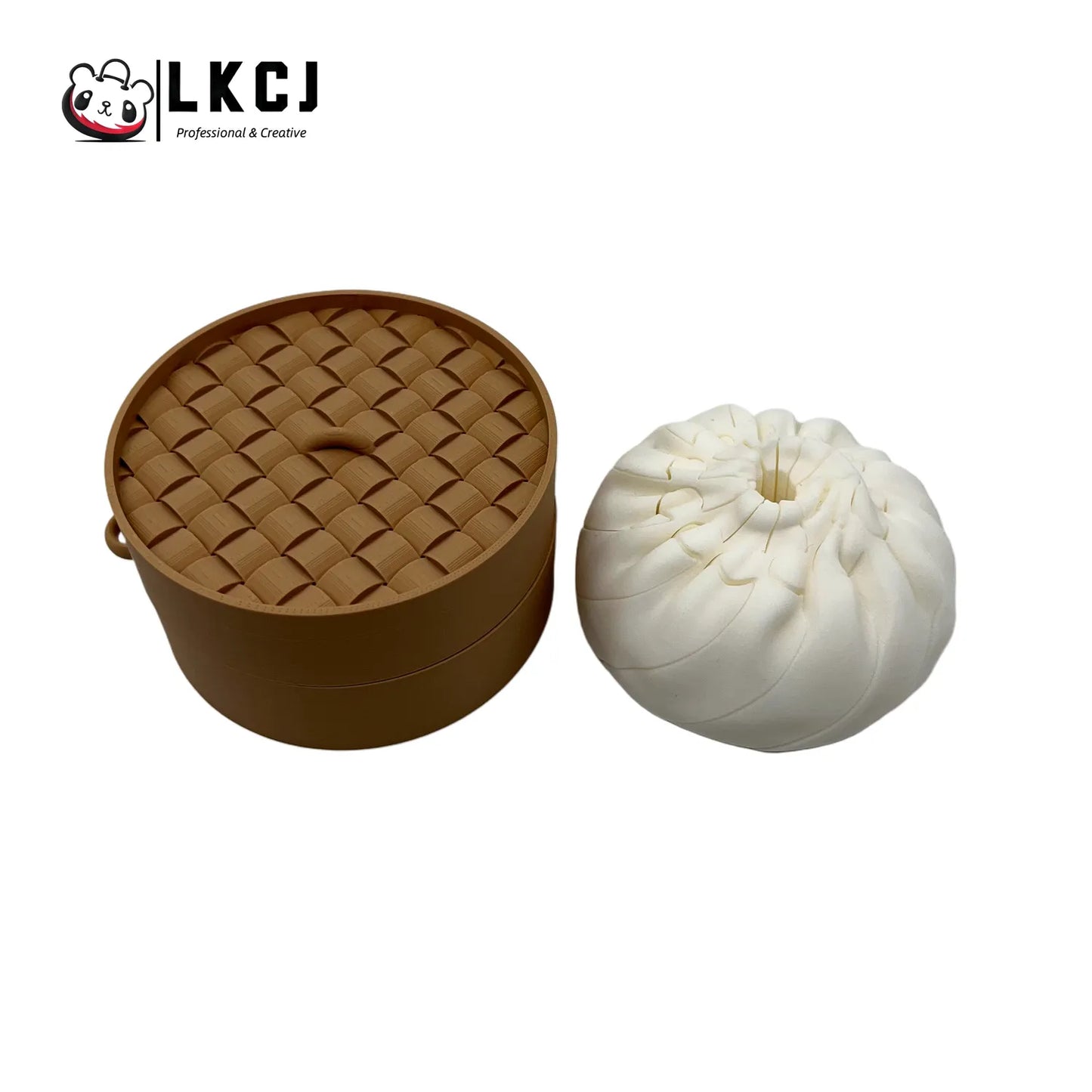 Realistic 3D Printed Bun (Baozi) Stress Relief Toy with Steamer - Eco-Friendly PLA