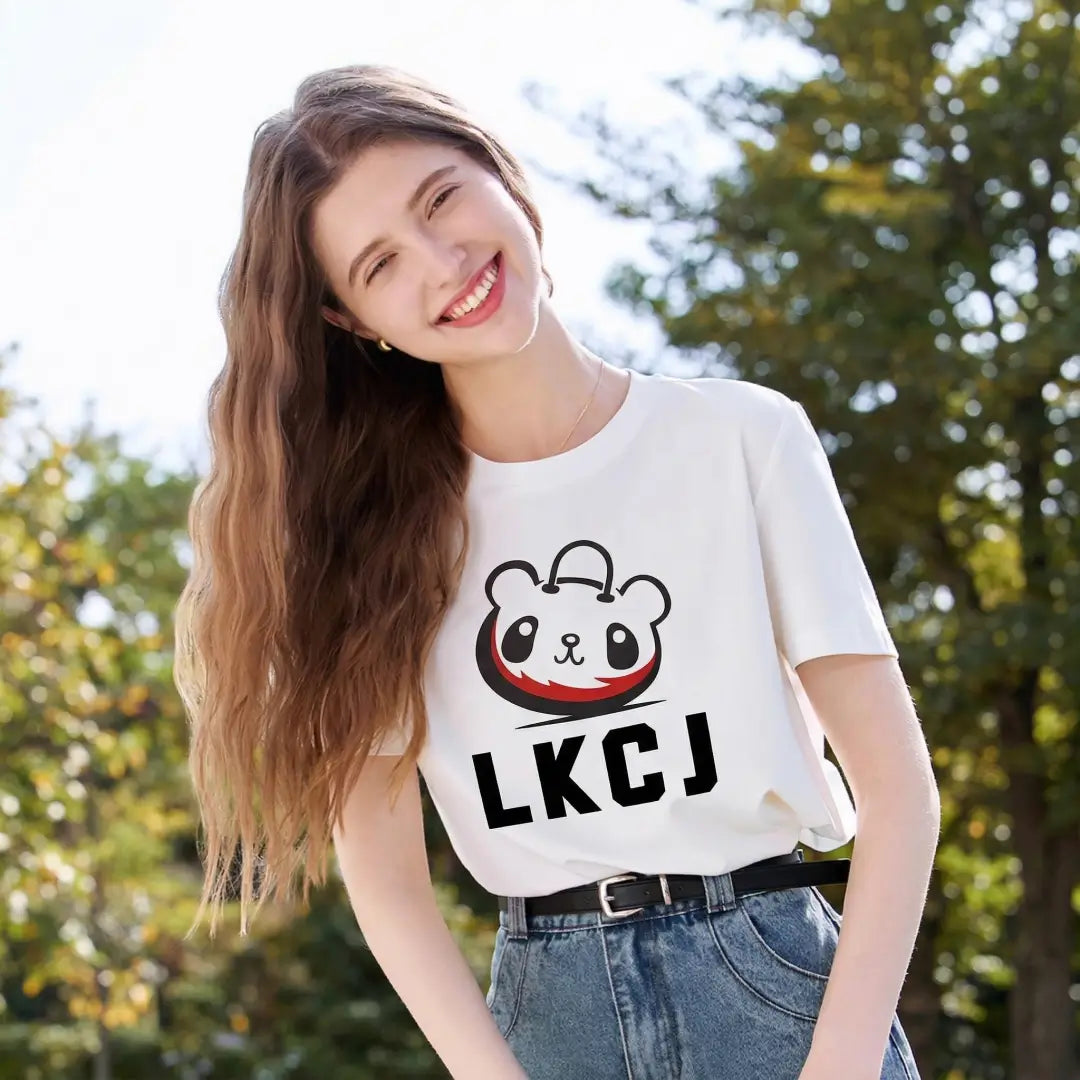 LKCJ Unisex Summer 100% Cotton Short Sleeve T-Shirt